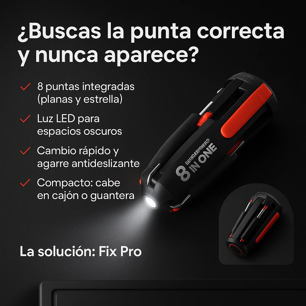 DESTORNILLADOR 8 EN 1 CON LINTERNA
